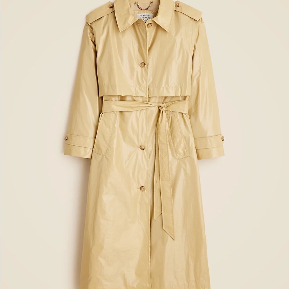 J. Crew Rain-or-shine trench Coat with Belted Waist